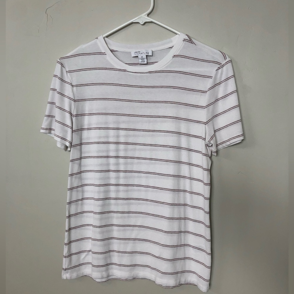White and red striped t-shirt from Nordstrom.